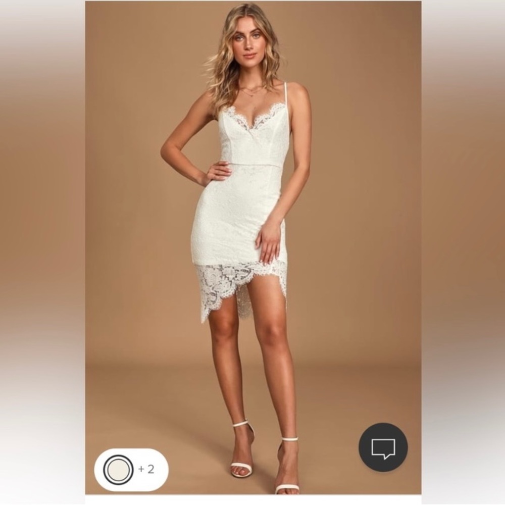 Lulu’s Flirting With Desire White Lace Dress size Medium NWT